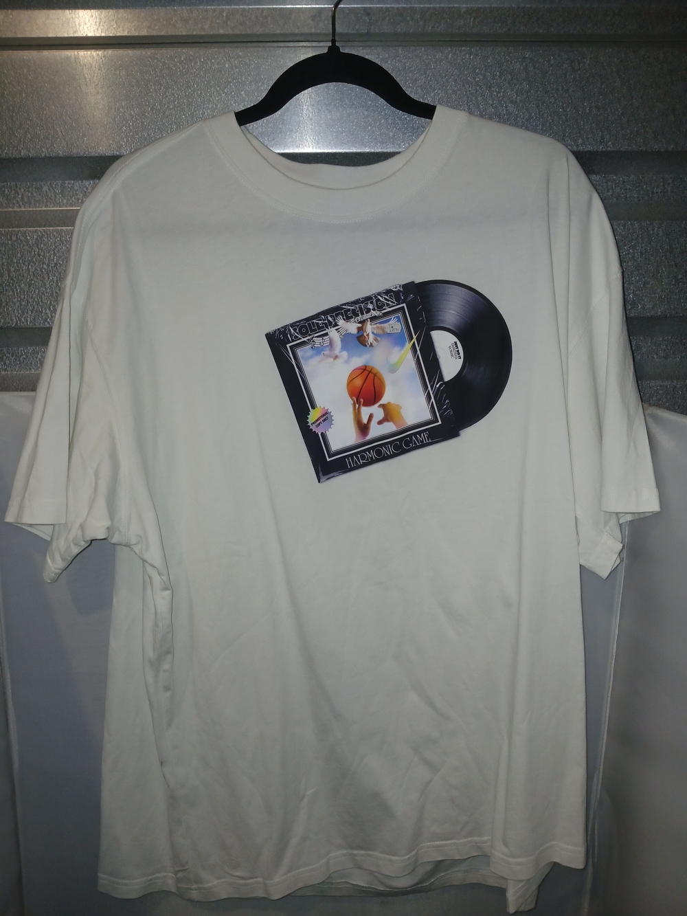 Nike Sole Precision Vinyl Record Graphic T-Shirt White Size XL Loose Fit